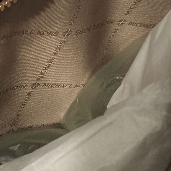 👑👜🔥MK MICHAEL KORS DOVER LG HALF-MOON HOBO PEBBLED LEATHER SHOULDER BAG POPPY - Picture 8 of 10